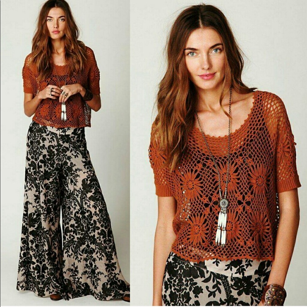 Free People New Romantics In Bloom Crochet Top